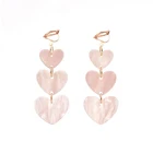 Женские акриловые серьги-клипсы JIOFREE, розовые серьги без пирсинга в Корейском стиле с сердечками, модные ювелирные украшения, 2018