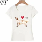 Женская футболка с надписью I Love my English Setter