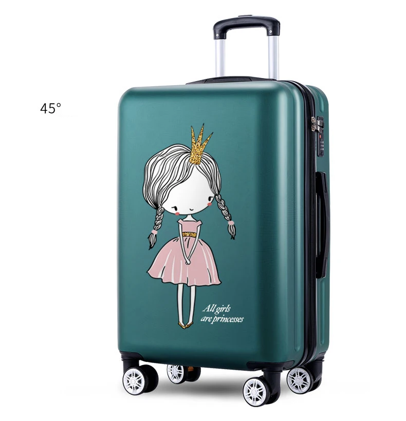 Для женщин Прекрасный Высокое качество 20/22/24/26 дюймов сумки на колёсиках Чемодан сумка Спиннер для девушек брендовая дорожная сумка vs троллейбуса чемодан ручной клади