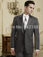 free emsslim fit two buttons charcoal grey groom tuxedos notch lapel best man groomsmen men wedding suits jacketpantsvest