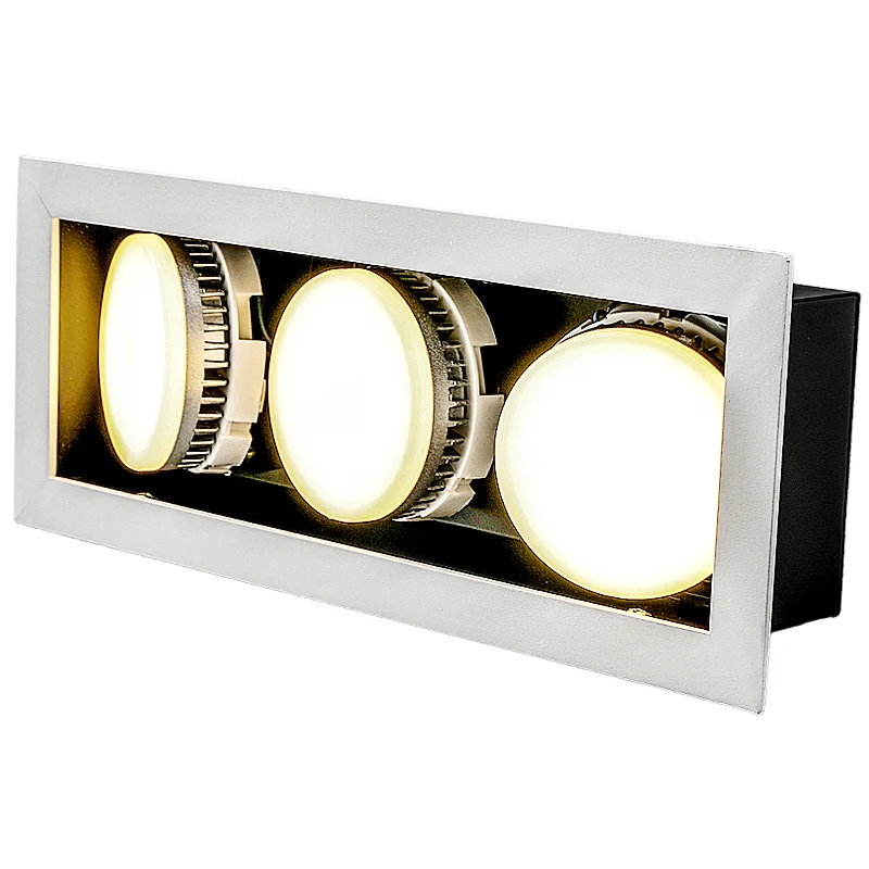 

PULUOTI Three Heads Double Head Free Disassembly of Light Source Tricolor LED Down light