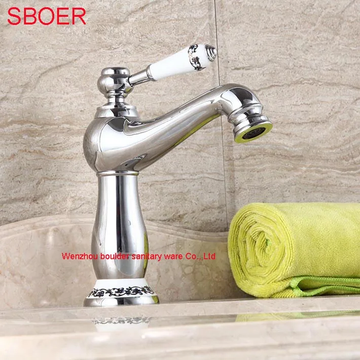 Новое поступление элегантный двухтипный сине-белый смеситель для ванной комнаты