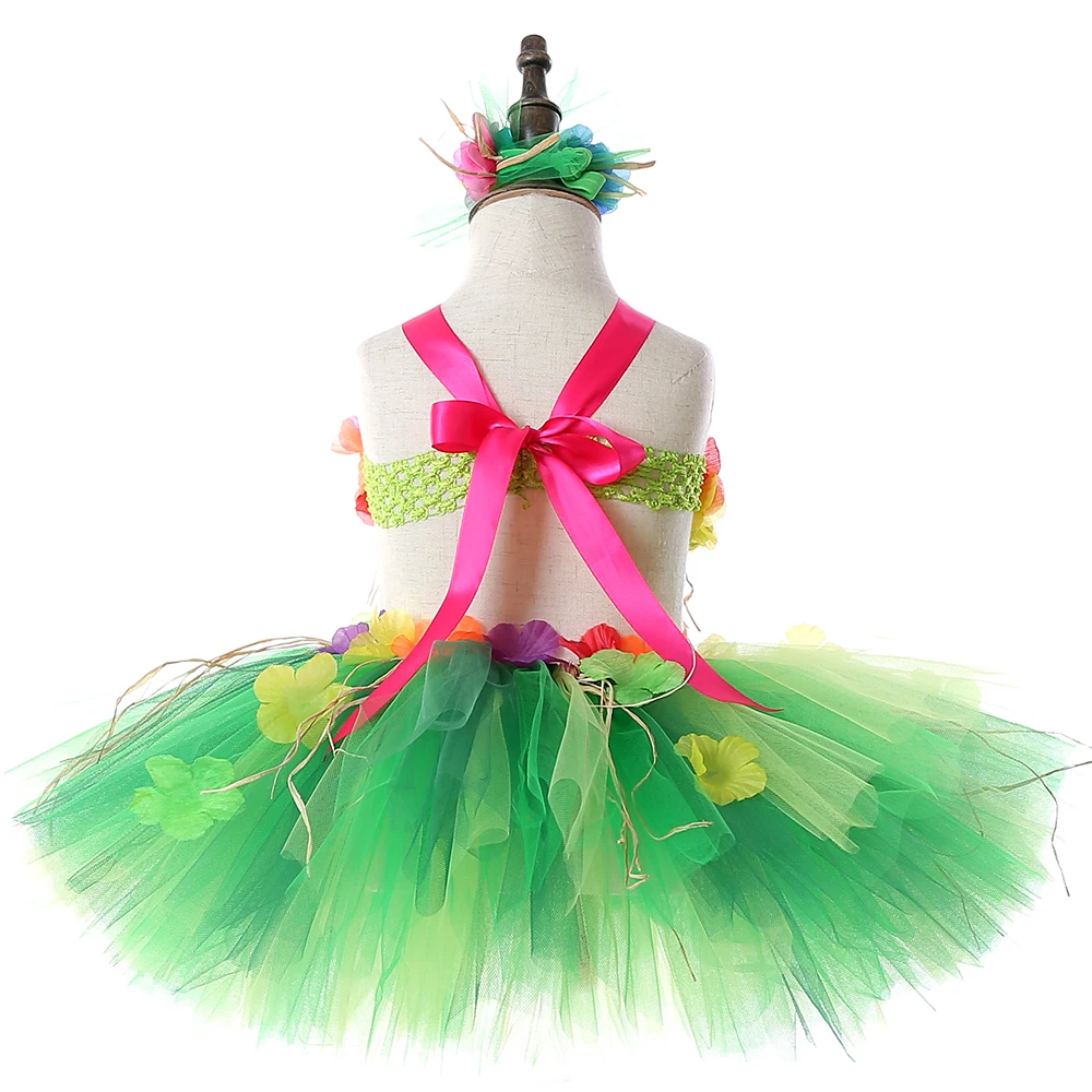 Kids Girls Lafite Flower Hawaii Ballet Dance Dress with Bracelet Summer Spring Child Beach Vacation Photo Prop Outfit Clothes | Детская