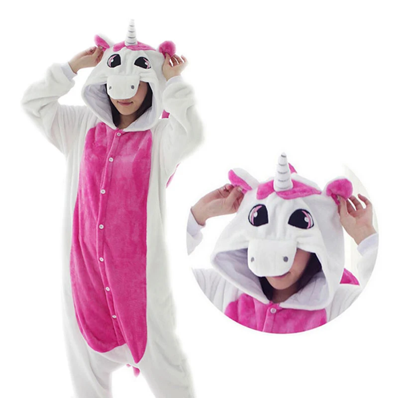 Пижама кигуруми в виде единорога для взрослых и женщин пижама животных
