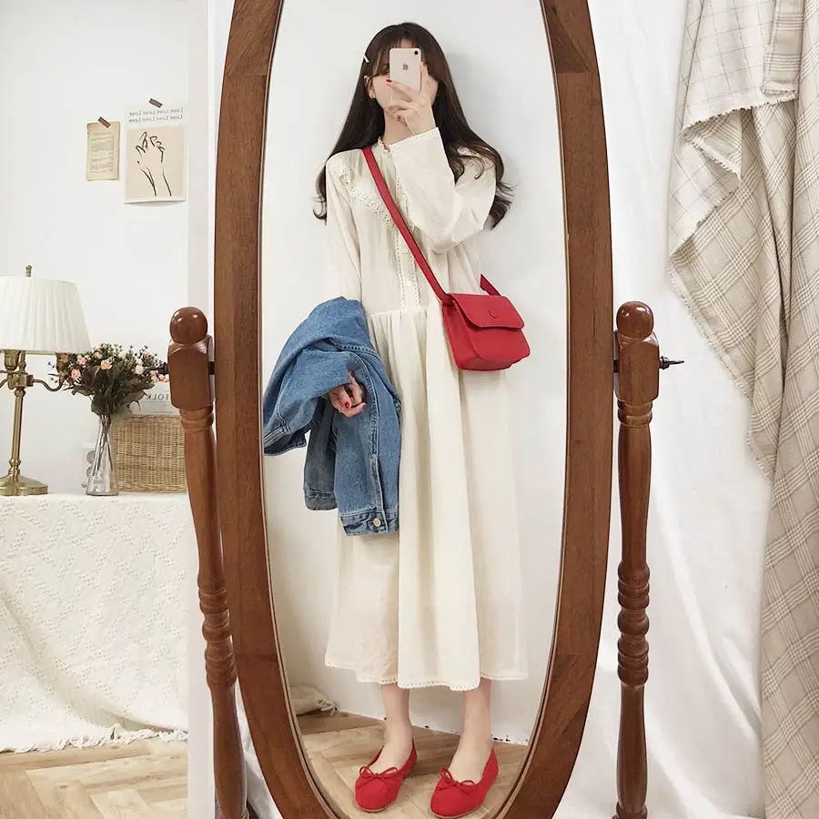 Новинка, S-XL, весеннее женское платье, повседневное, бохо, OL, повседневное, хлопок, лен, длинный рукав, женские платья, женское платье, robe femme Vestido