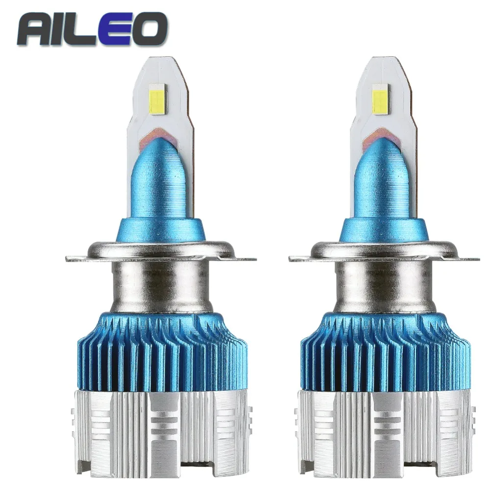 AILEO 2 шт. автомобиль H11 светодиодный лампы для передних фар H7 H1 H4 H8 H9 H10 9005 9006 HB4 HB3 светодиодный H16 мини Размеры 6000 K 12000LM для автомобильных фар