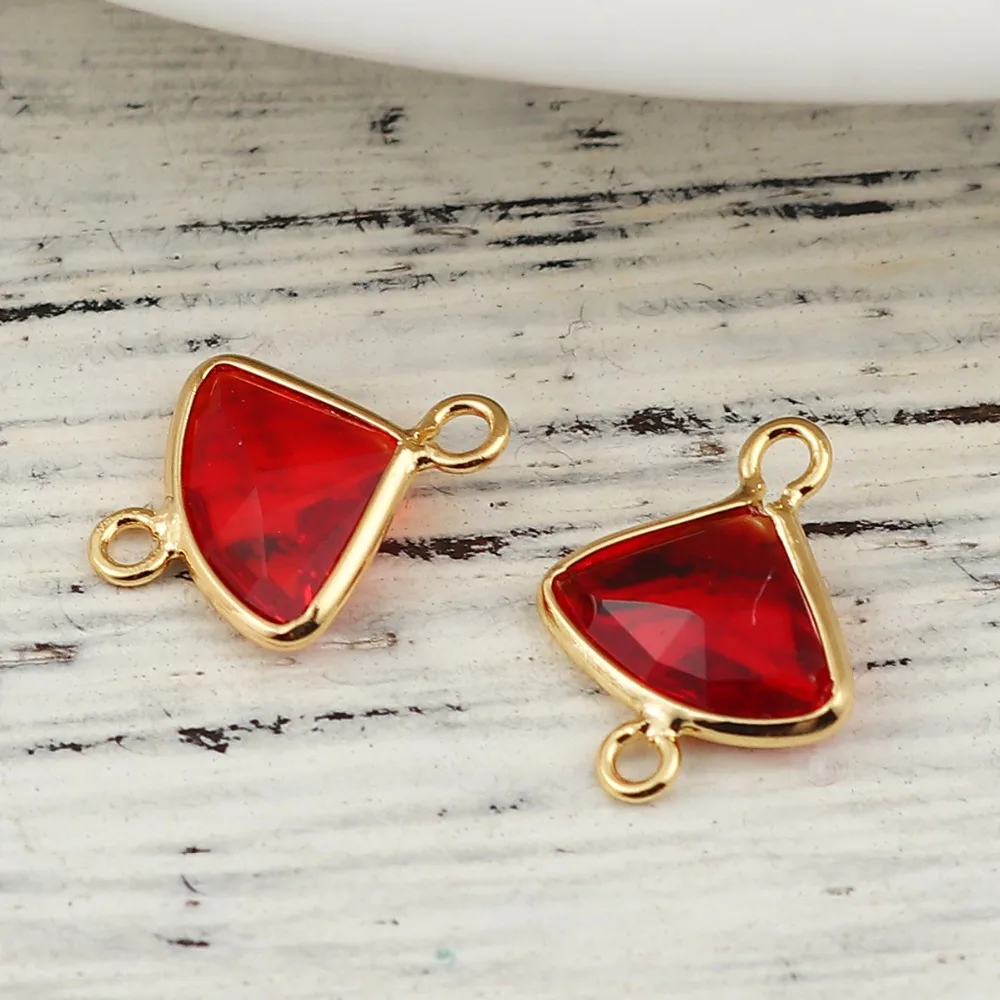 DoreenBeads медные разъемы веерообразные 18K позолоченные фиолетовые красные стразы