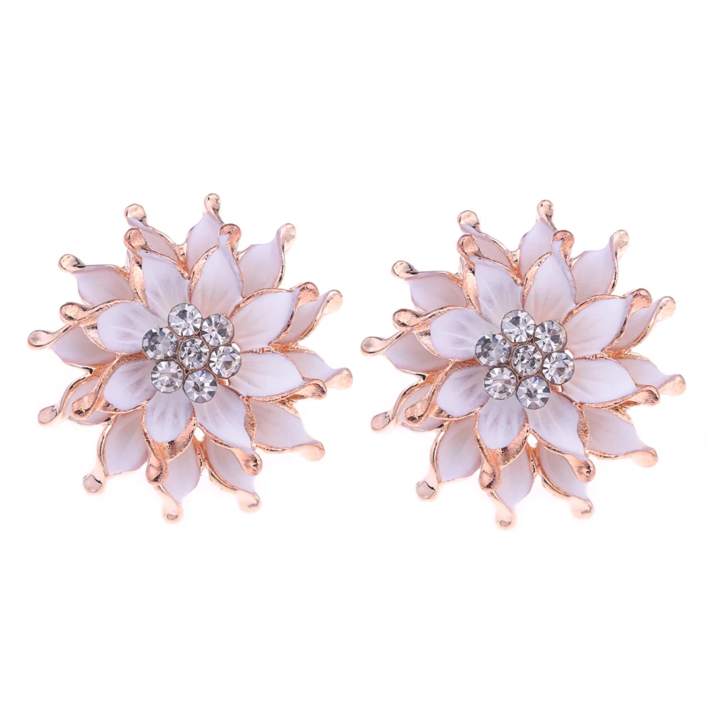 Crystal Stud Earrings Boucle d'oreille Femme 2016 Fashion Flower For Women White Red Blue Black Green Bijoux Jewelry | Украшения и