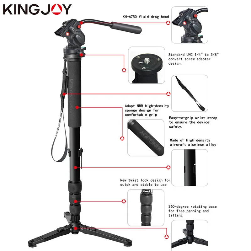 Kingjoy MP3008 + профессиональный монопод для Dslr всех моделей штатив камеры Гибкий SLR
