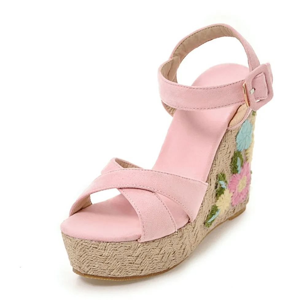 Босоножки MEMUNIA женские на танкетке повседневные сандалии из искусственной кожи и