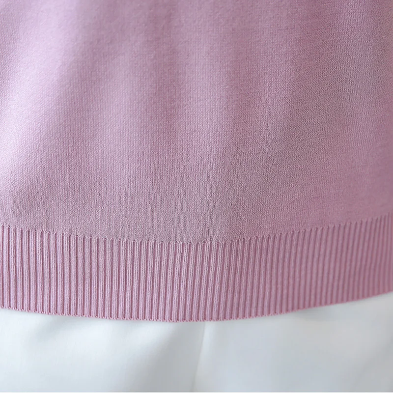 new fashion women short sleeve knitted summer sweater shirt female girls Office Lady o-neck pullover solid color All-match tops | Женская