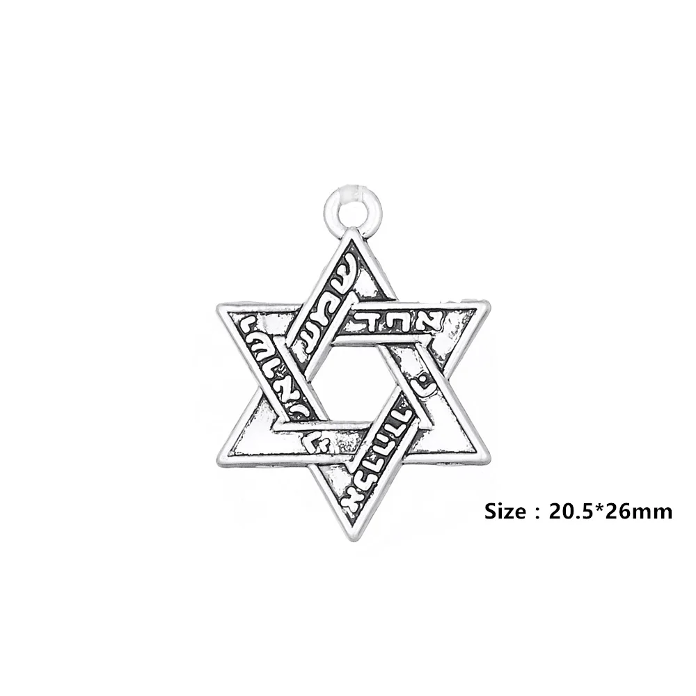 Fishhook Еврейские Браслет Звезда Давида Сверхъестественное талисман подвеска