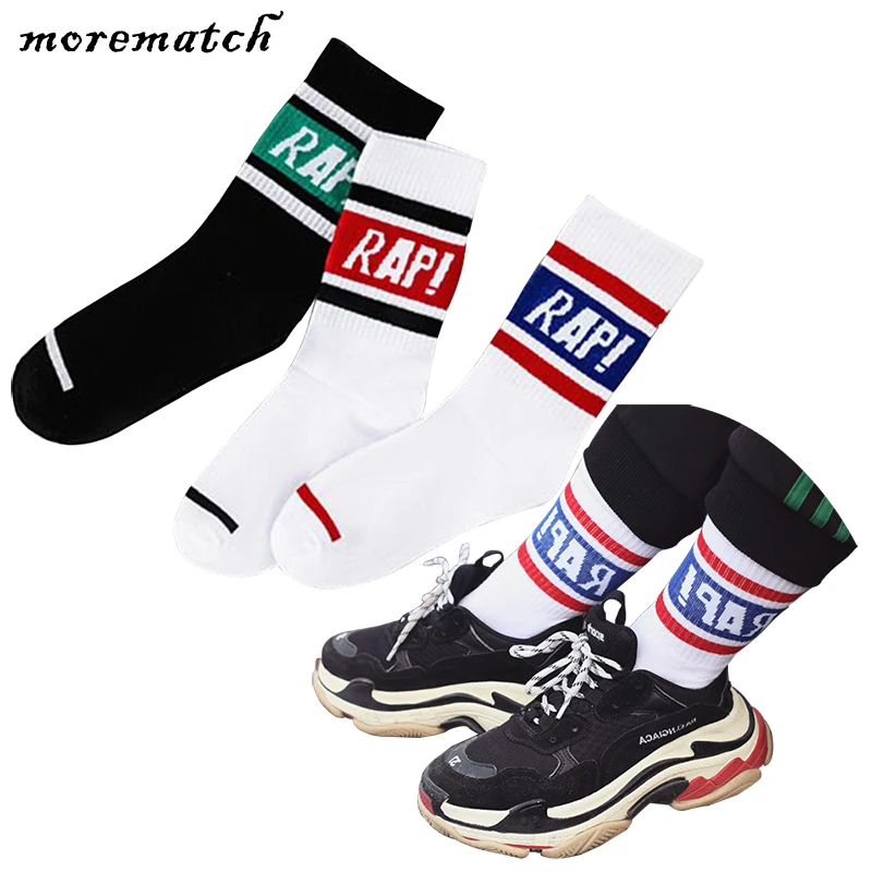 Morematch 1 пара мужских носков Harajuku с надписью RAP хлопковые носки уличные спортивные