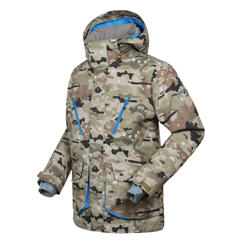 Gsou Snow 30 градусов Лыжная куртка мужская зимняя теплая камуфляжная для сноуборда