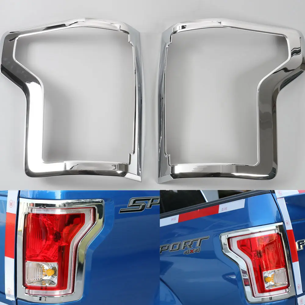 

Car Truck Chromium Rear Tail Light Lamp Cover Trim Guards Auto Styling Anti-scratch Accessories For Ford F-150 F150 2015-2017