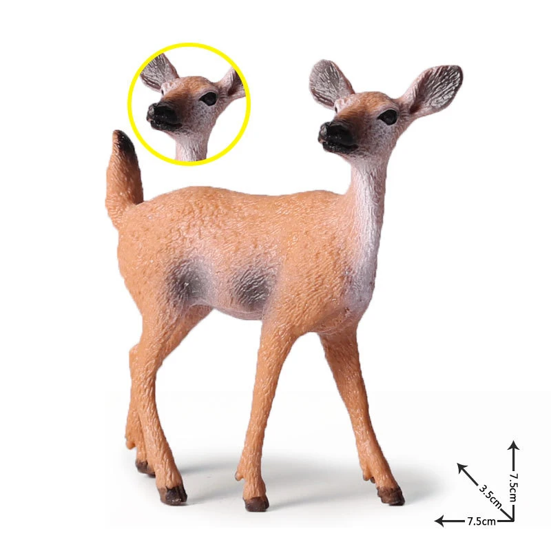 plastic toy deer Action Toy Figures Children's Simulation Wild Deer Animal Toys Model Set anime toys for girls boys kids home | Игрушки и