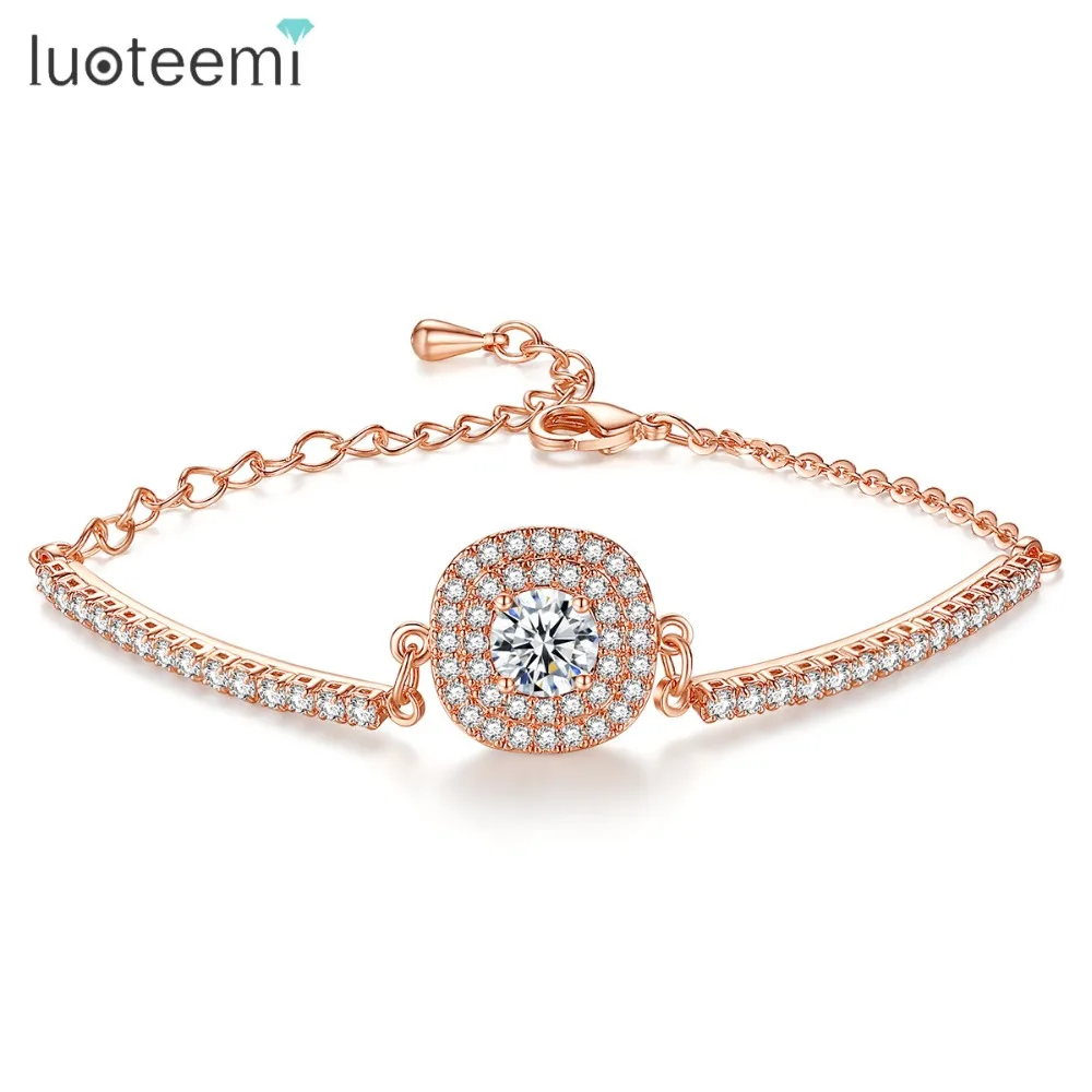 Luoteemi Brand Link Bracelet Сердца и стрелы хрусталя циркон браслет для женщин высокое качество ссылка браслеты оптом
