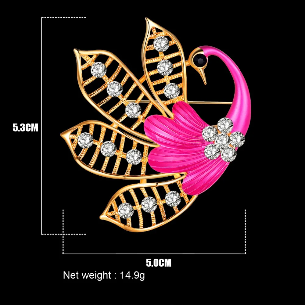 WEVENI горный хрусталь птица брошь с дизайном журавль для женщин свадебные броши