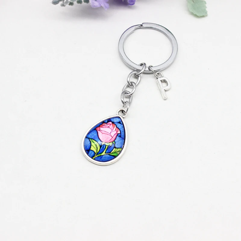 26 букв R красота и брелок со Зверем Роза Кабошон Кулон Брелок его красавица/ее