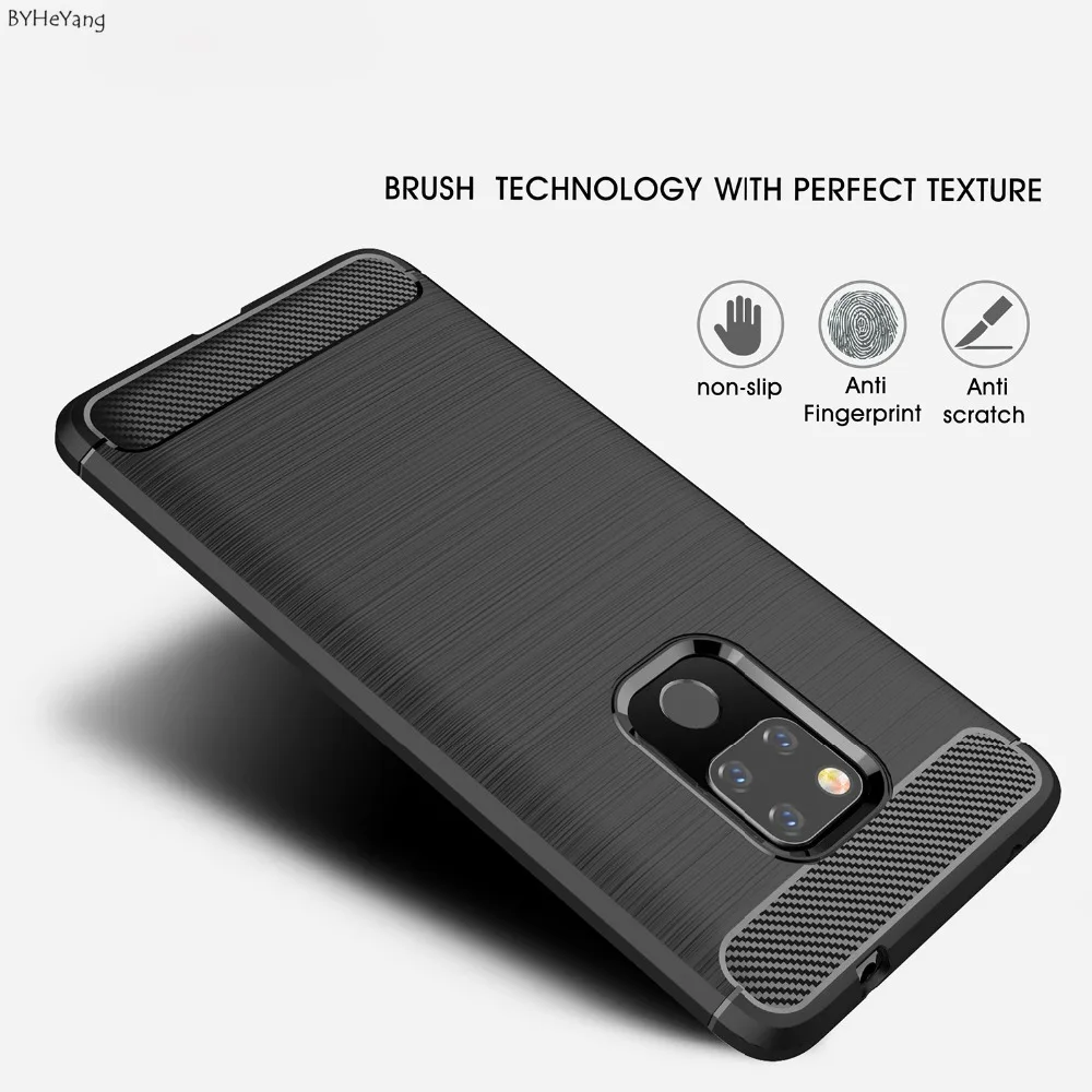 BYHeYang ТПУ мягкий чехол для Coque huawei Коврики 20 углеродного волокна силиконовые