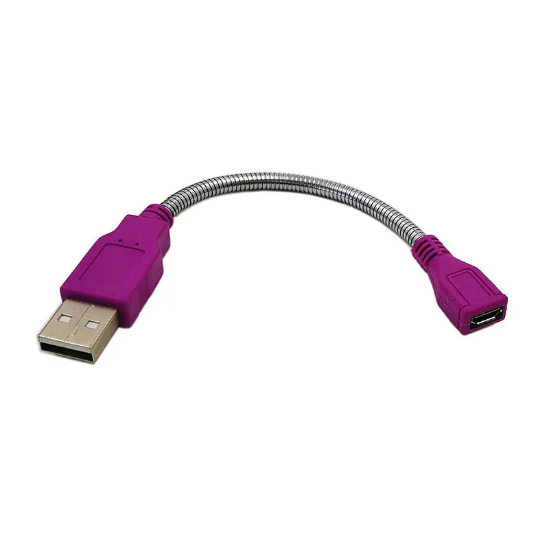 Гибкий металлический кабель-удлинитель с разъемом USB 2 0 А и штекером Micro female Jack 15
