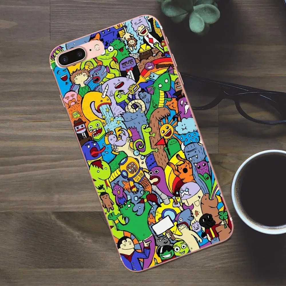 Doodle Art цветной музыкальный мягкий дизайн телефона для Huawei G8 Honor 5C 5X6 6X7 8 9 Y5II Mate P7 P8 P9