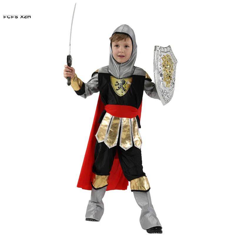 

Children Halloween Rome Warrior Crusaders Costume for Boys Swordsman Knight Prince Cosplay Carnival Purim Masquerade Party Dress