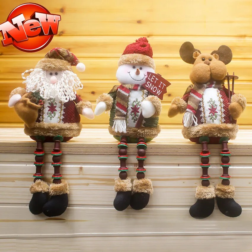6 pcs/lot Christmas Snowman Deer Santa Claus,Christmas Decorations for Home Window,Elf On the Shelf Christmas Gift Plush Toys