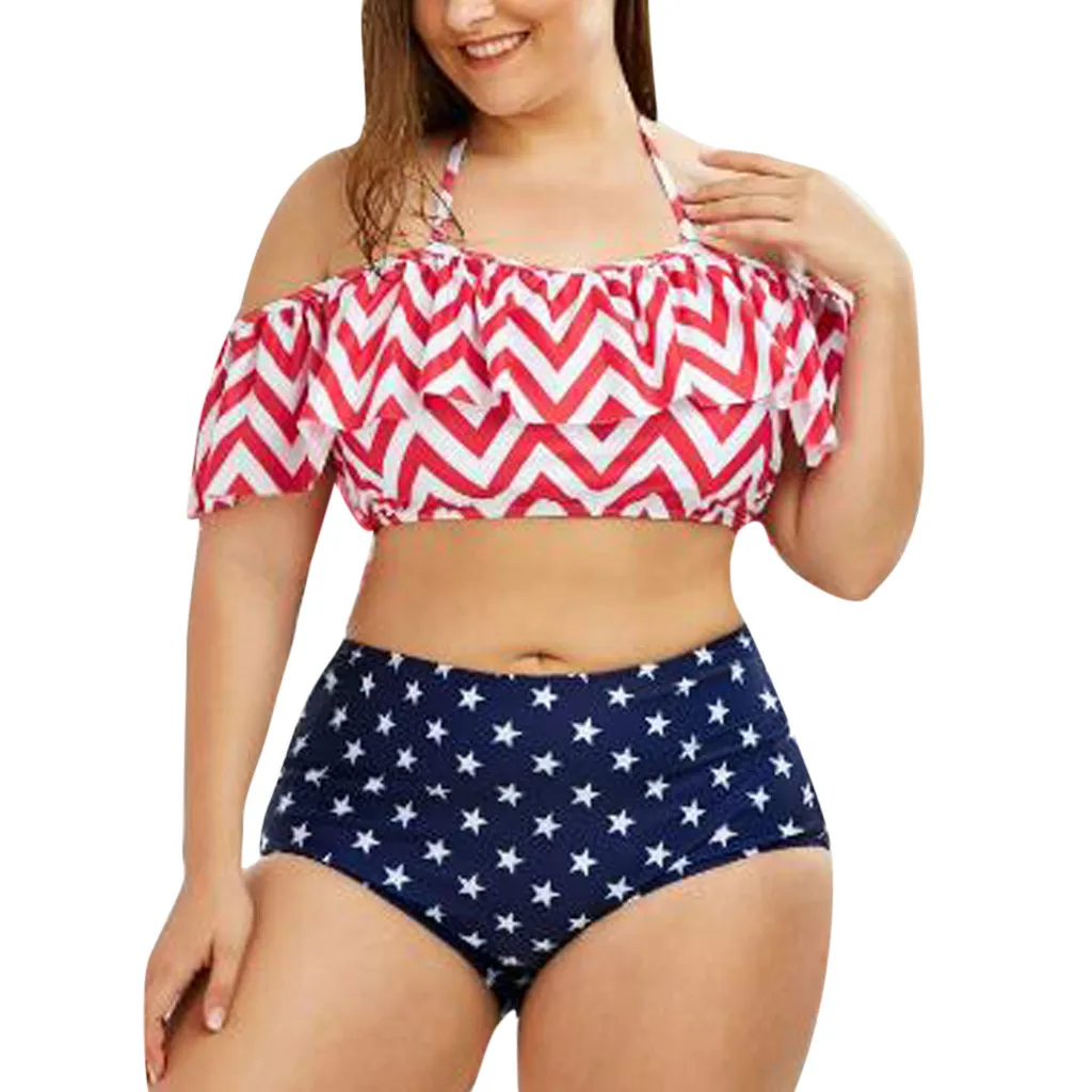 Для женщин плюс Размеры сексуальные трепал слинг принт национального флага