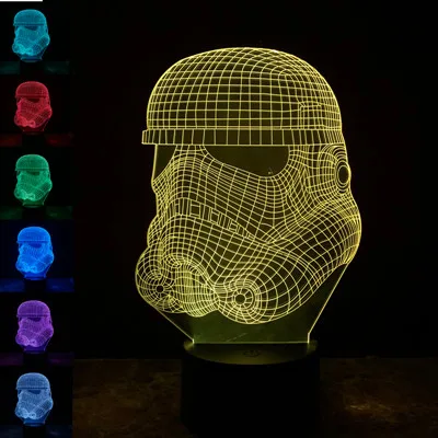 Stormtroopers 3D Звездные войны светится в темноте игрушки Дарт Вейдер светодиодный визуальный светильник 7 цветов Luminaria Рождество Домашний Декор дети подарки на день рождения - Цвет: Stormtroopers