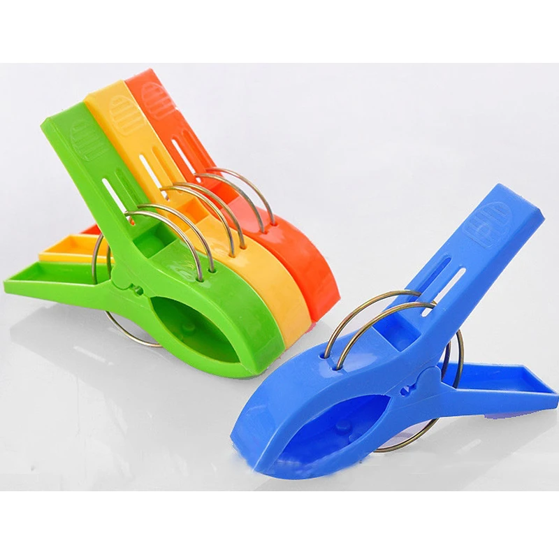 4 шт большие яркие цветные пластиковые пляжные полотенца для тренировки|Зажимы