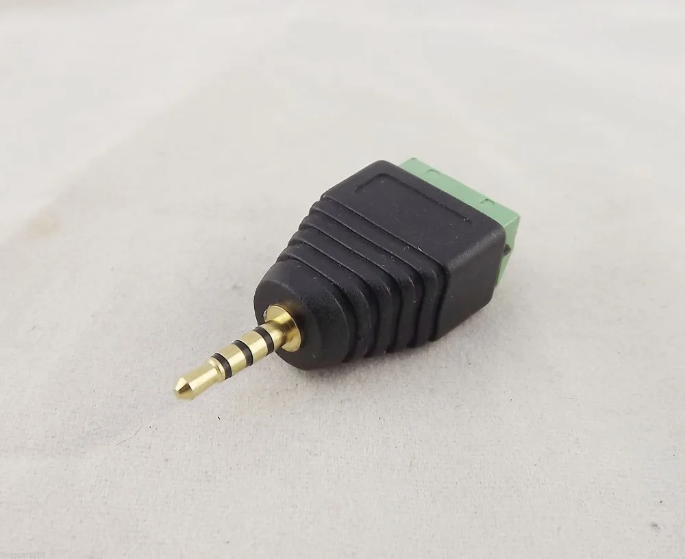 

2pcs 2.5mm TRRS Stereo 4 Pole Male Plug To AV Screw Video Balun Terminal Adapter