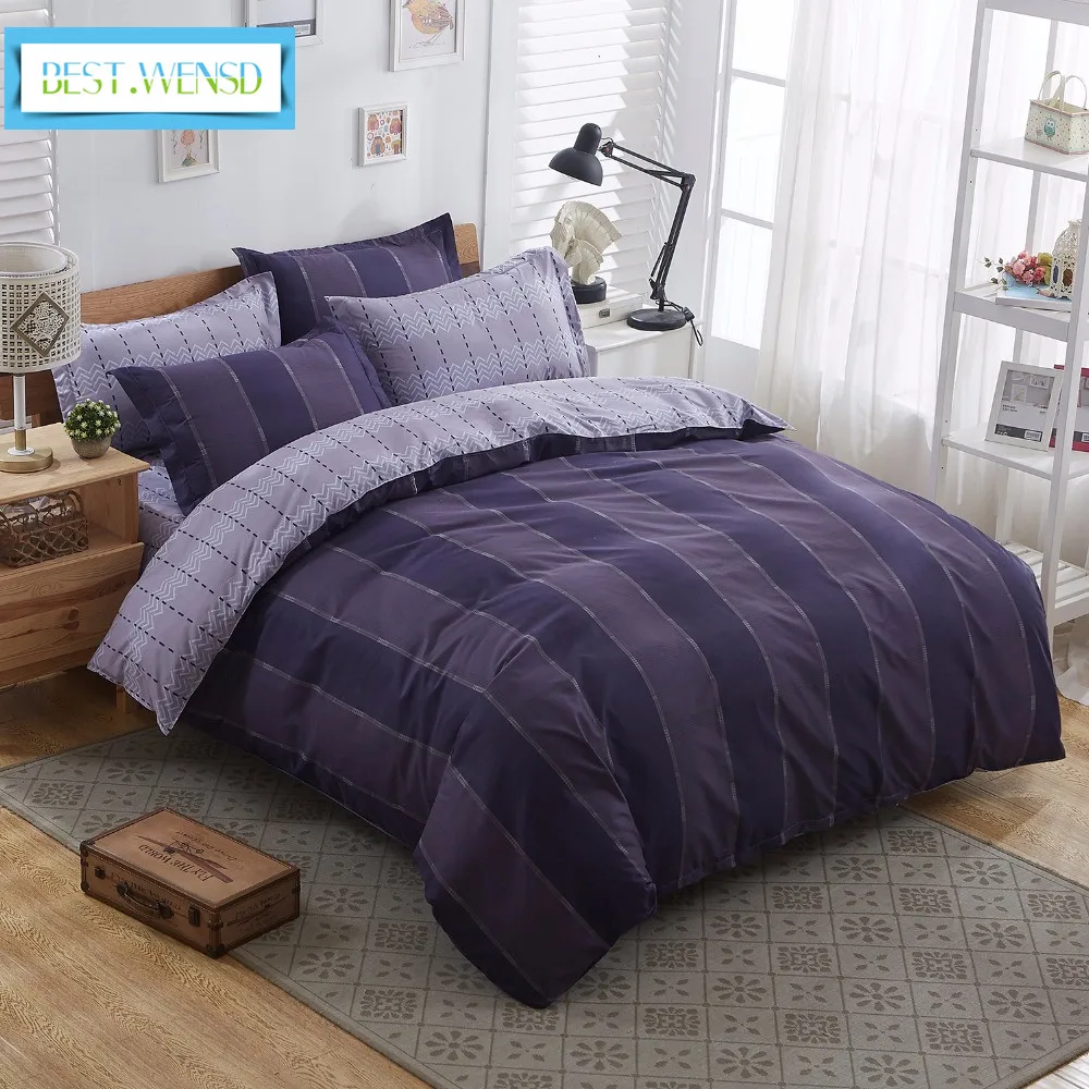 Постельное белье постельное пододеяльник в клетку полоску + простыня наволочки