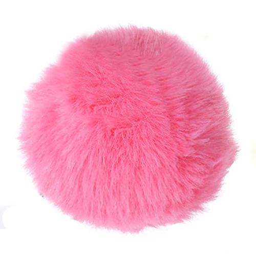 Pink Dog Новинка, милый помпон, пушистый мех, собачий брелок, искусственный помпон из меха кролика, шар, брелок для ключей, Женская Автомобильная сумка, помпон, брелок, держатель, подарок - Цвет: Pink Dog