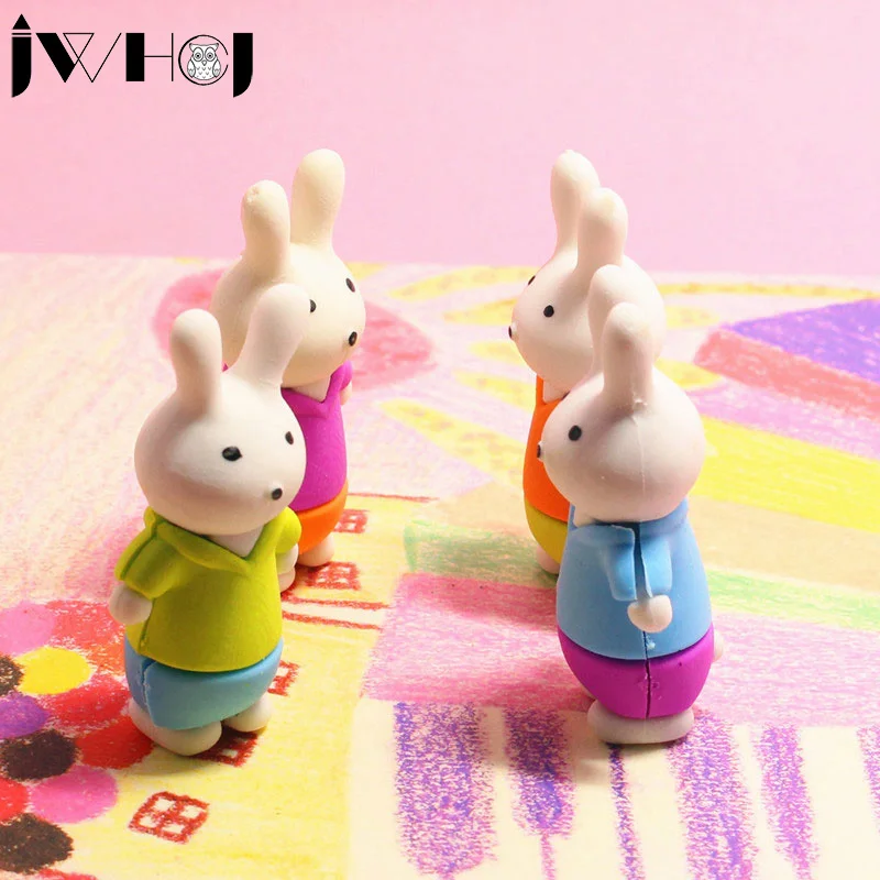 1 шт. Новинка 3D кролик может стоять резиновый ластик креативные кавайные