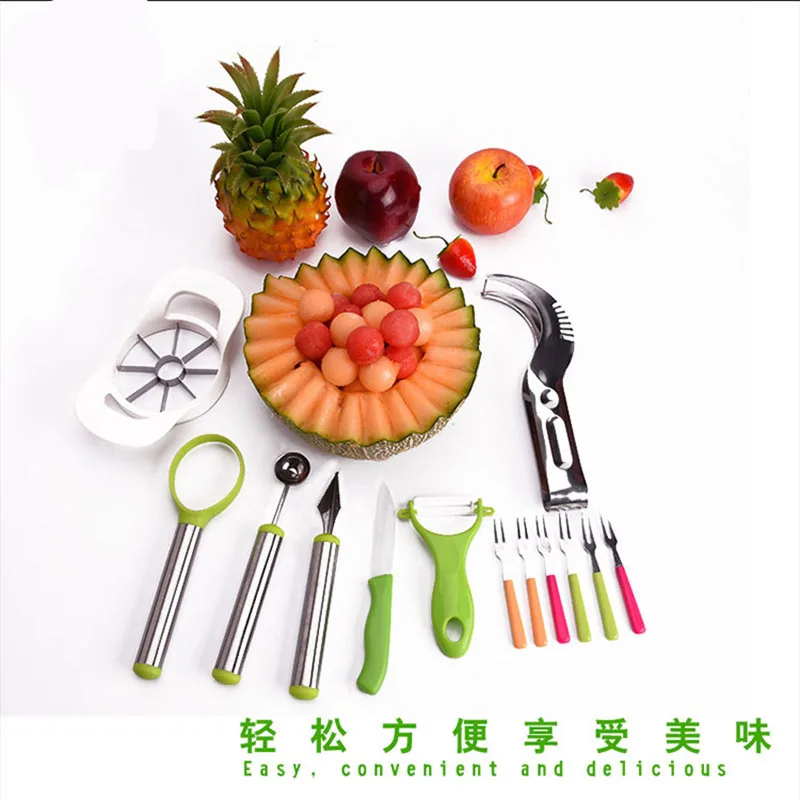 1Pcs Carved Tools Set Fruit Vegetable Carving Knife Splitters Dual Use Cut Digging Ball Spoon Creative Gifts | Дом и сад