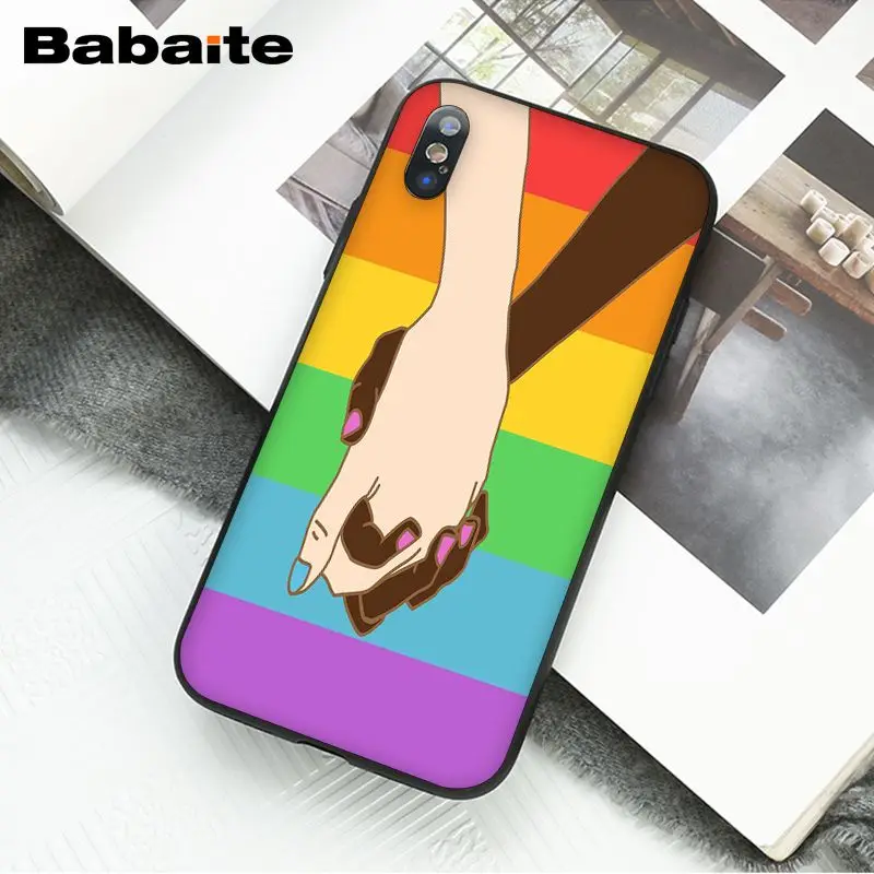Babaite геи лесбиянки Радужный Флаг ЛГБТ DIY Роскошный чехол для Apple iPhone 8 7 6 6S Plus X XS