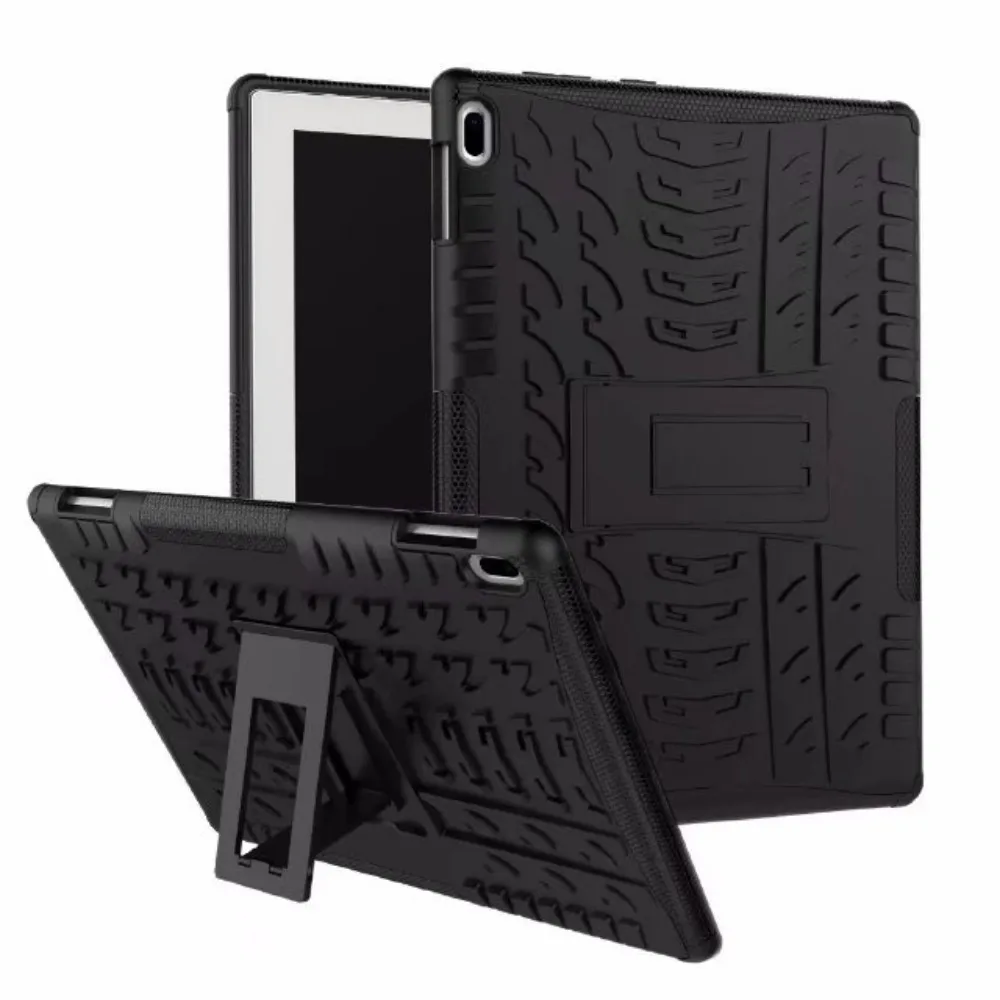 Жесткий защитный чехол для lenovo Tab 4 10 TB-X304L TB-X304F TB-X304N 10,1 покрытия тяжелых 2 в 1 Гибридный усиленный ударостойкий Футляр+ Планшетные ПК чехол - Цвет: black