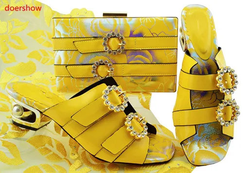 doershow Italian Shoes with Matching bags For Party High Quality african And Bags Set for Wedding shoe and bag G3-28 | Обувь