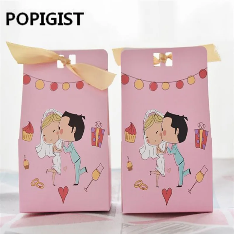 Creative Bride and Groom Korea Sweet Romantic Wedding Decoration Party Supplies Candy Chocolate Gift Box 50pcs | Дом и сад