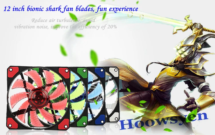 2 шт. PC чехол для ноутбука вентилятор охлаждения 15 светодиодные довольно 120 мм DC 12