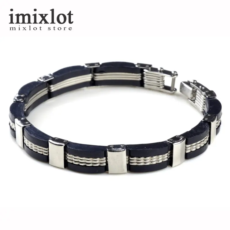 Новинка 2017 года модные ювелирные изделия черные силиконовые браслеты из