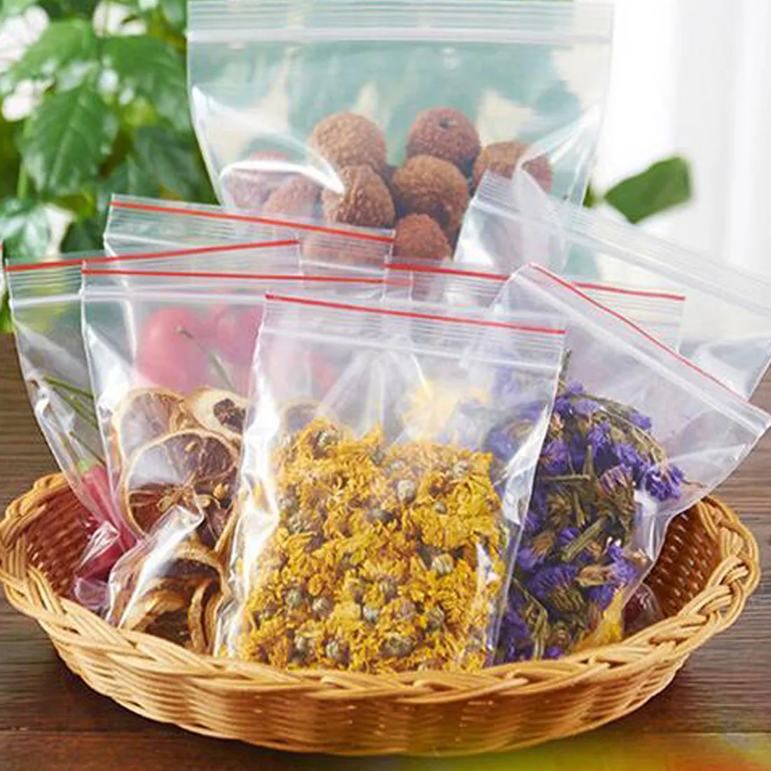 Крутые 100 шт./упак. ювелирные изделия Ziplock молния замок Reclosable Пластиковые
