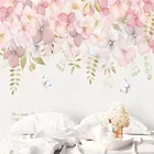 Настенные панели по индивидуальному заказу, современные пасторальные розовые цветы, фото, картина на стену для гостиной, спальни, романтический домашний декор, наклейки