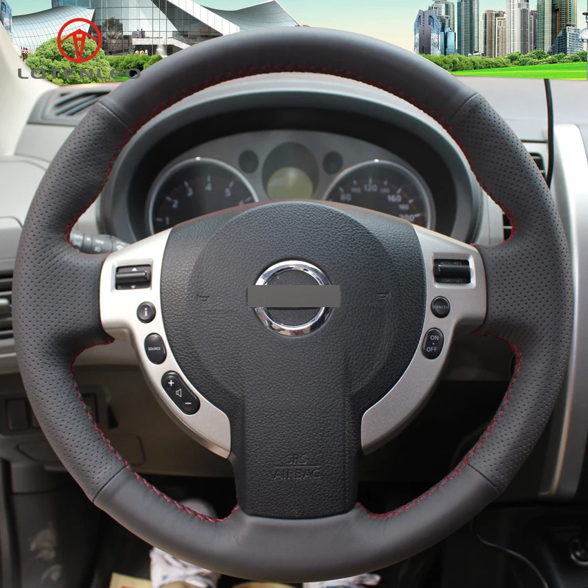 LQTENLEO черная искусственная кожа DIY чехол рулевого колеса автомобиля для Nissan Qashqai 2007- Rogue X-Trail 2008-2013 NV200 Sentra