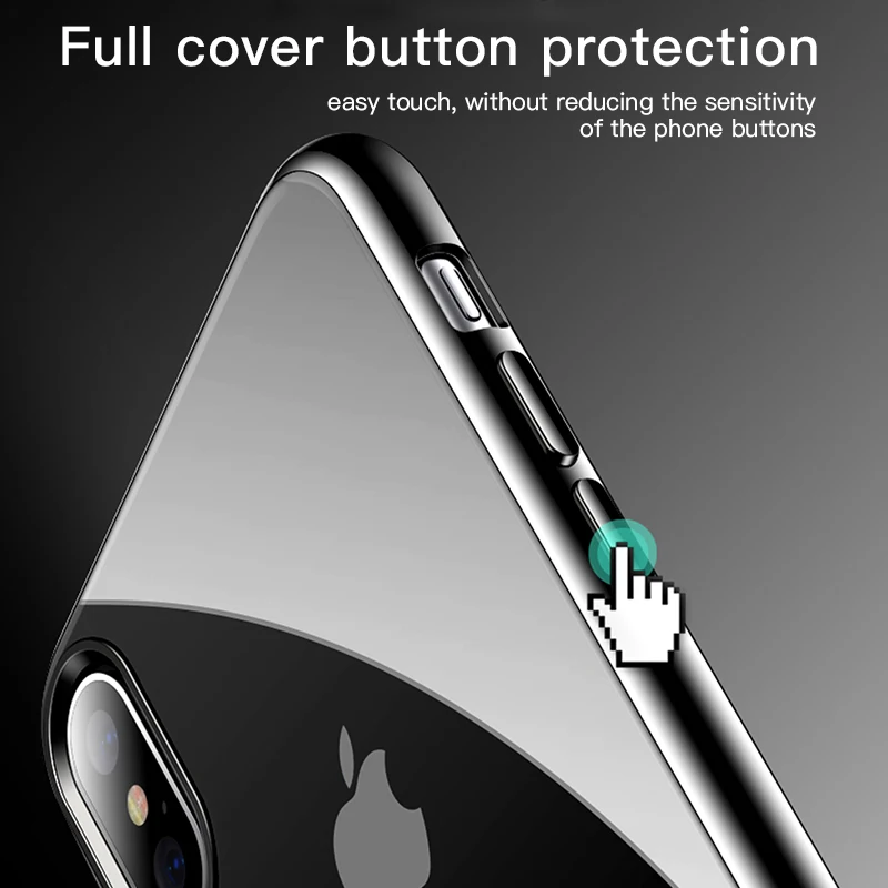 Прозрачный чехол TOTU для iPhone Xs Max Xr роскошный мягкий силиконовый защитный из ТПУ