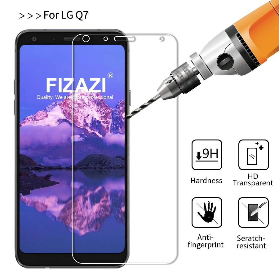 FIZAZI 2.5D закаленное Стекло для LG Q7 9 H Ясно Защитная пленка против царапин Экран