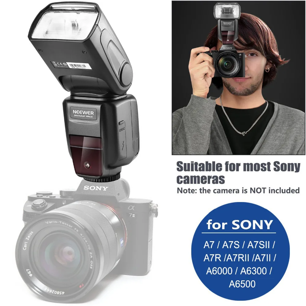 Вспышка Neewer TTL для Sony HSS 1/8000s GN58 Master Slave Speedlite Alpha A6000 A6300 A6500 A7 A7R камера 2 4G