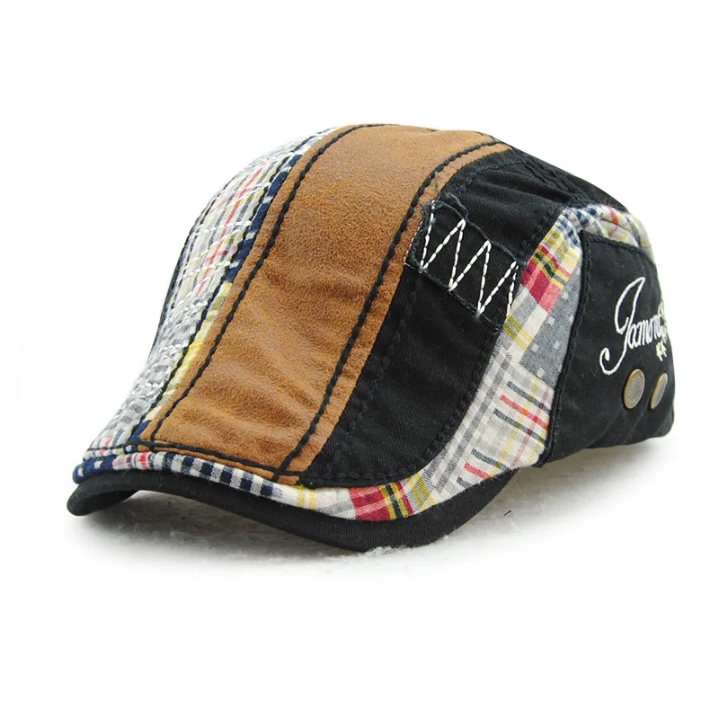 Новинка 2018 года повседневная Хлопковая мужская кепка газетчика цветная прошитая