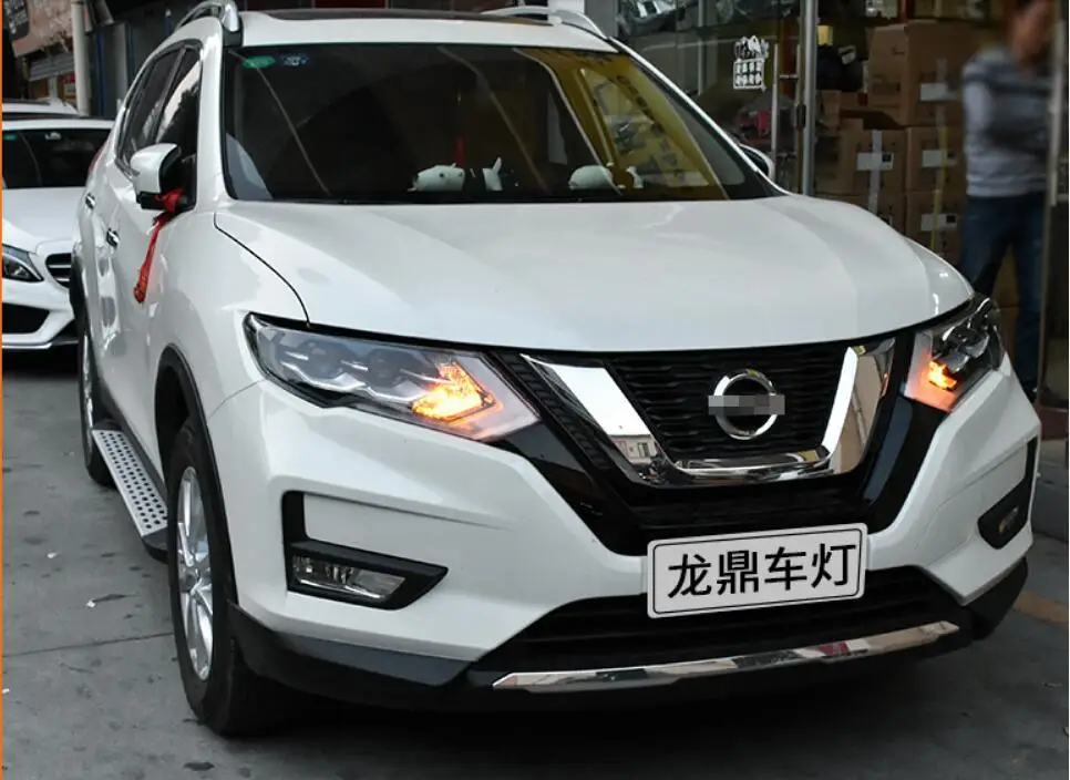 2pcs car Head light For X-Trail Rogue Headlights~/~2016year rogue headlight x trail xtrail DRL HI LO HID xenon